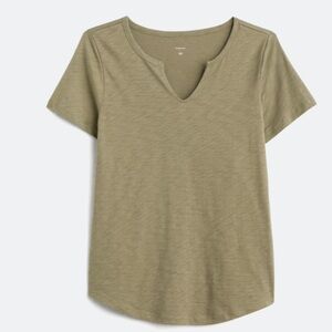 EUC Market & Spruce Rebecca Split Neck Pima Cotton Tee (Sz L)
